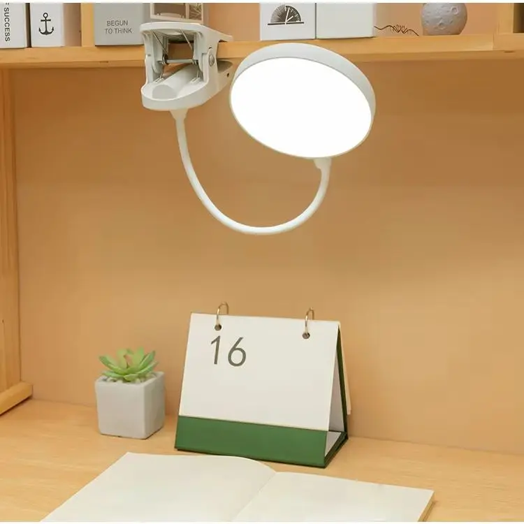 Led Table Lamp Eye-Protecting Folding Clamp Study Stand Read Lamp Touch 3 Modes Dimming Rechargeable Bedroom Bedside Lamp