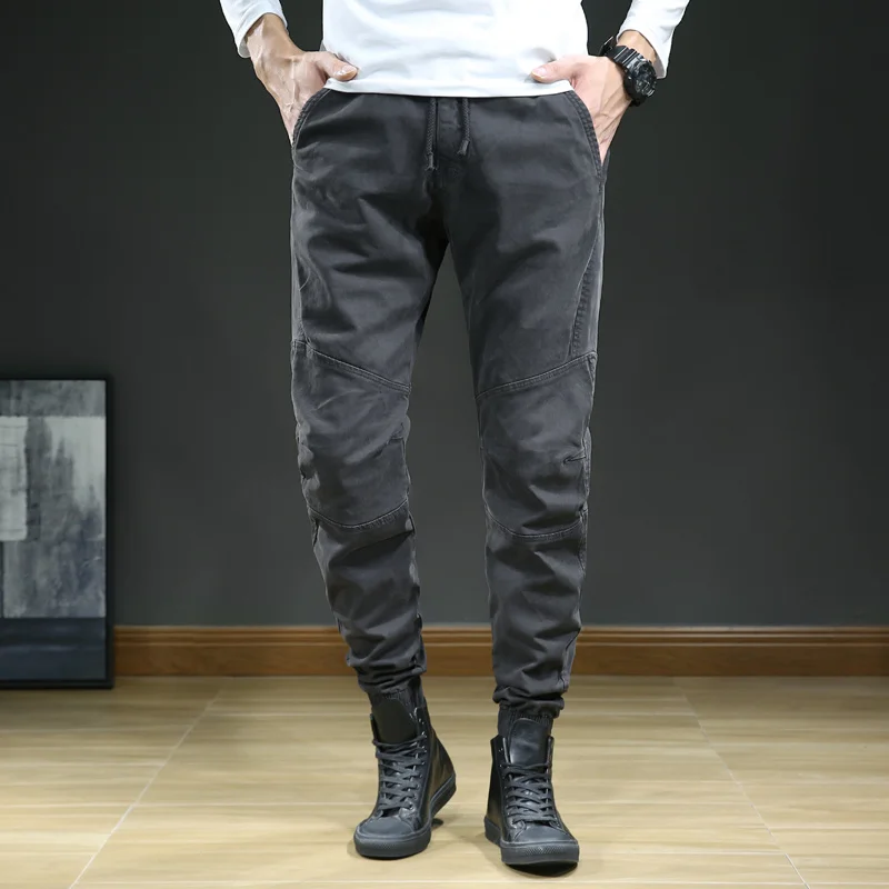 

2024 Winter Men Cotton Casual Cargo Warm Cross Joggers Sweatpants Autumn Fashion Elastic Pantalones Tipo Pants