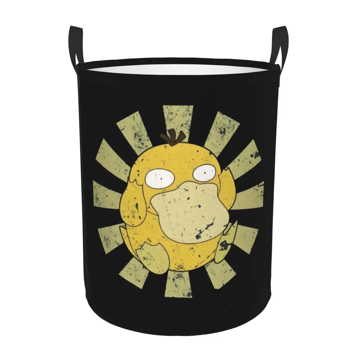 Custom P-Psyducks Laundry Basket Collapsible Duck Anime Clothing Hamper Toys Organizer Storage Bins