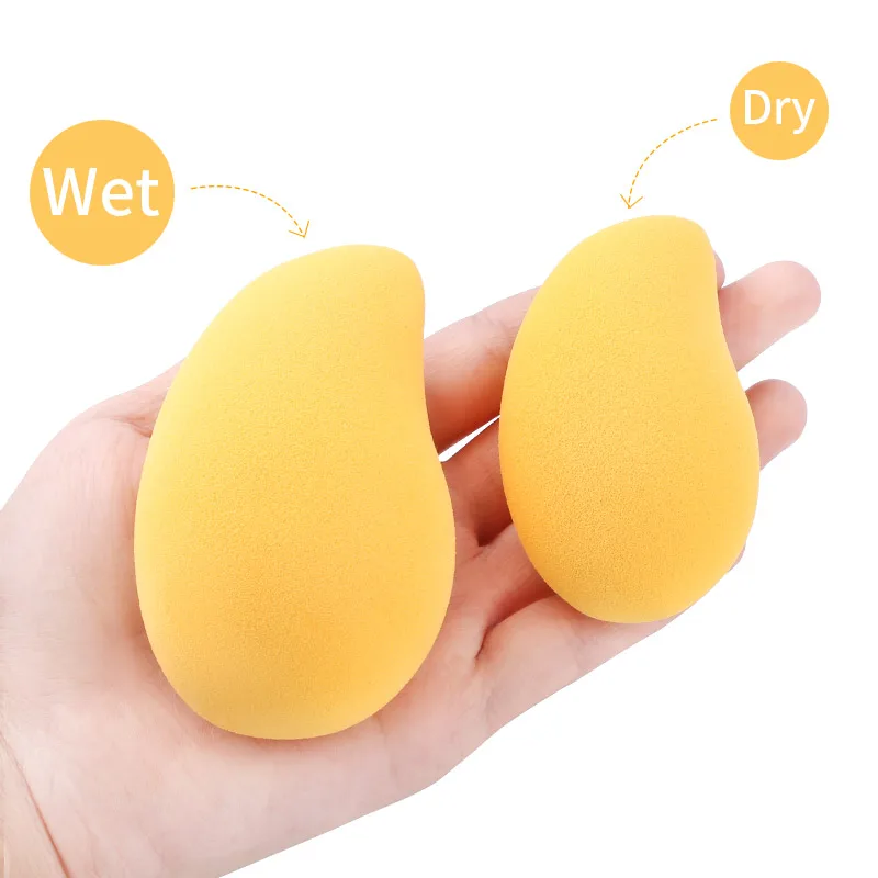 2 Stuks Nieuwe Mango Vorm Zachte Make-Up Spons Gezicht Schoonheid Cosmetische Poeder Puff Voor Foundation Concealer Crème Make-Up Blender Tools