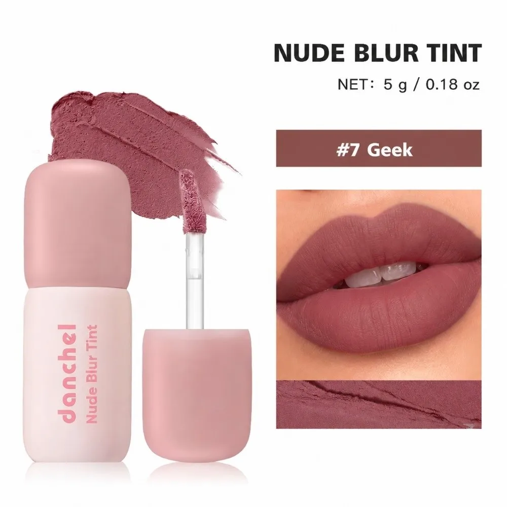 Korean 2-in-1 Lip Cheek Tint Long Lasting Waterproof Lip Gloss Makeup Non-Sticky Soft-Focus Matte Velvet Lip Tint Daily Makeup