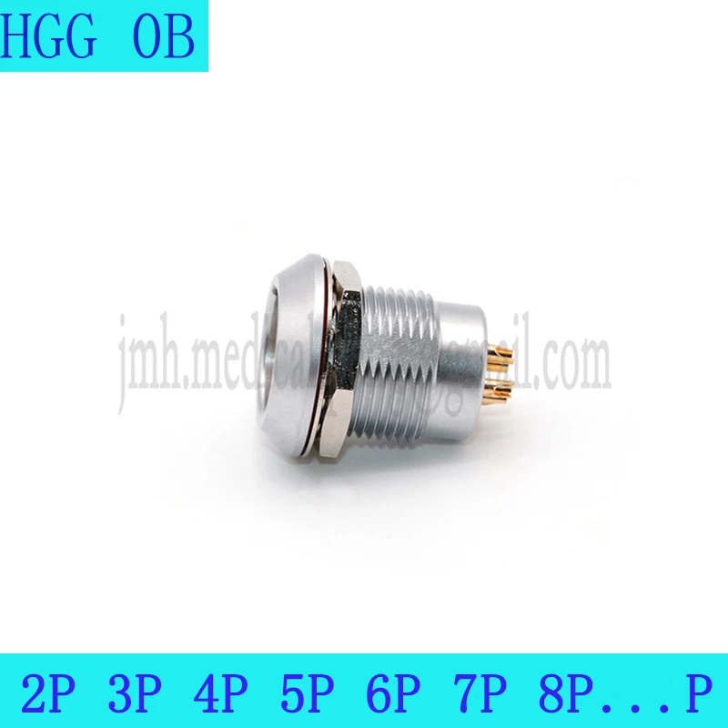 HGG.0B 2 3 4 5 6 7 9 Pin Push-pull Self-locking Stationary Socket Connectorwater Tight Or Vacuumtight (Watertight When Mated)