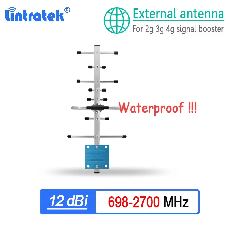 

Outdoor 698-2700mhz Full Frequency External Yagi Antenna 12dbi for 2G 3G 4G LTE Cellular Signal Booster Amplifier Repeater