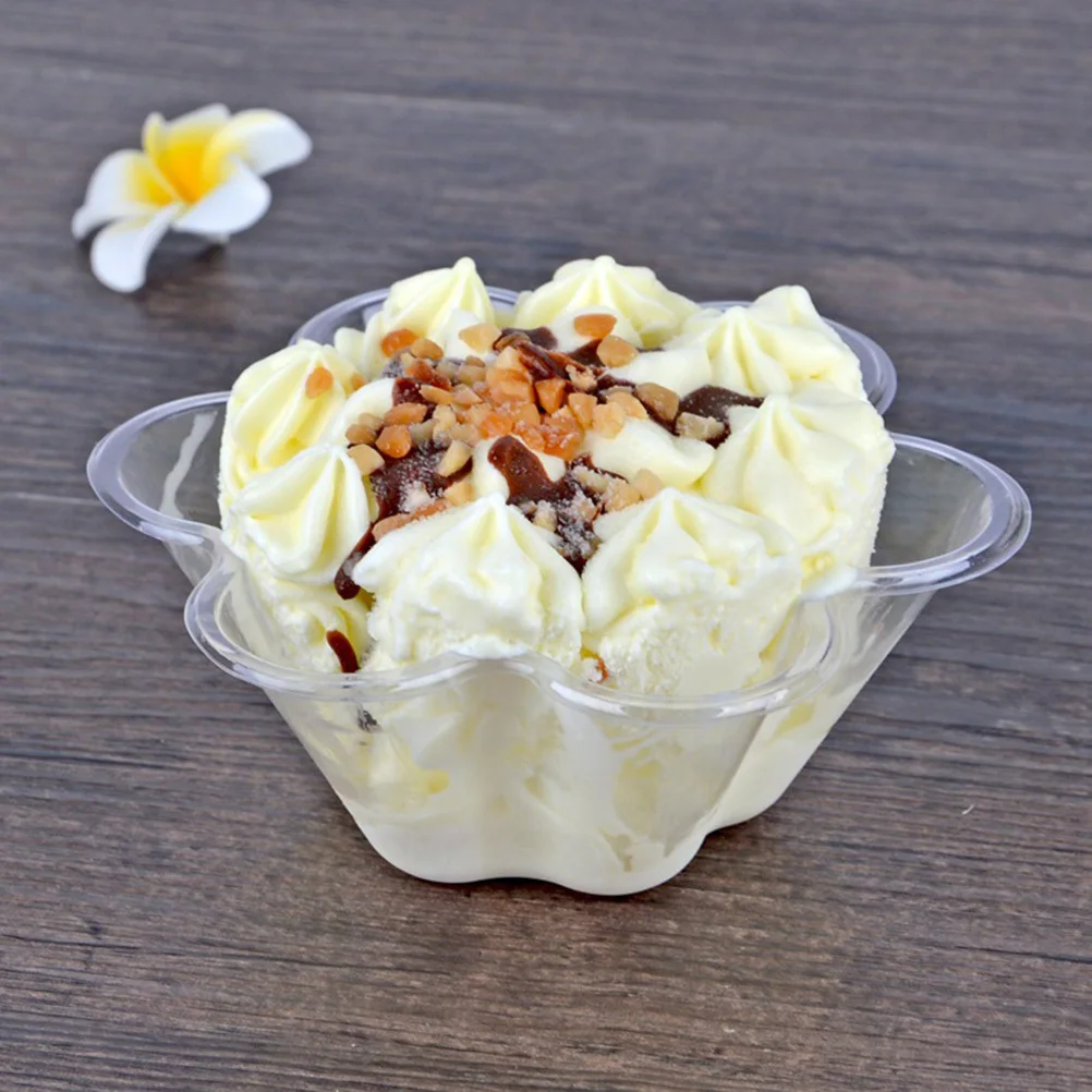 

100 шт., чашки для мороженого, прозрачные десертные миски для домашних животных для парфей, мус, пудинг, фруктовый салат, закуски, одноразовые на вынос