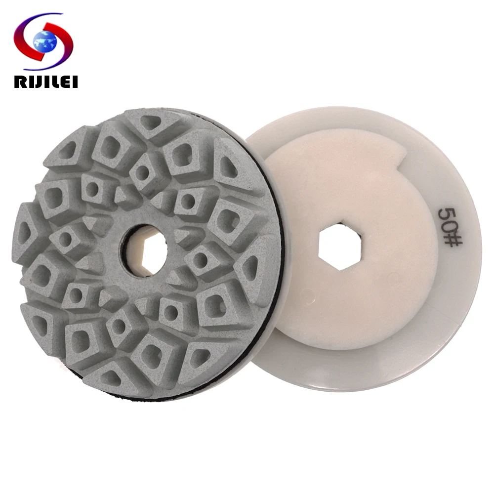 Snail Lock Diamond Edge Polishing Pad Borda de Moagem para Granito Mármore de Concreto Máquina Automática 125 mm