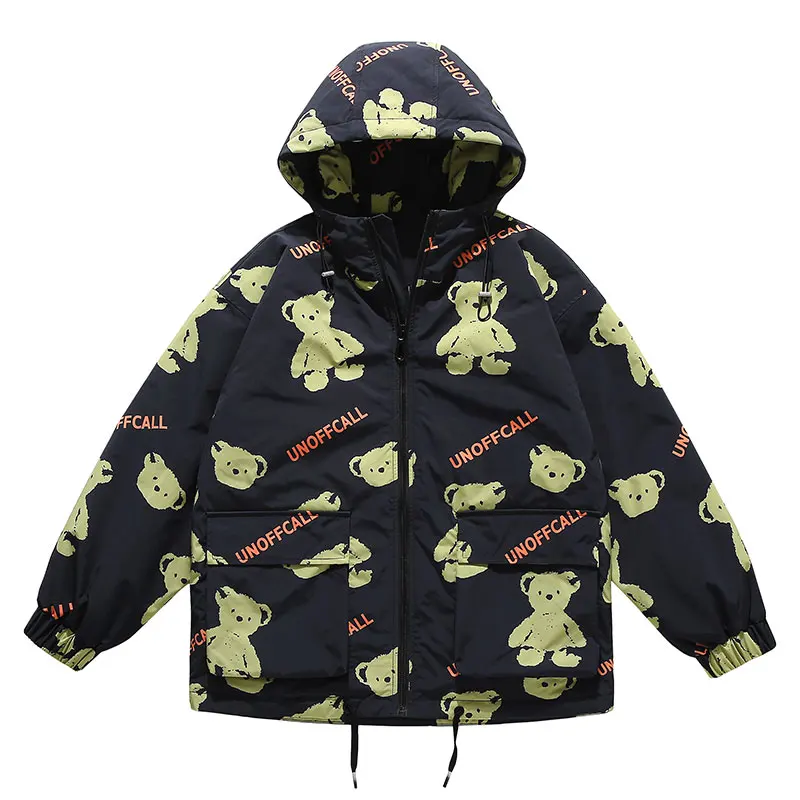 

Trendy Winter Cotton Jaet Men's Loose Fit Lightweight Polyester Fiber Warmth Flip Collar Zipper ket Casual Sle