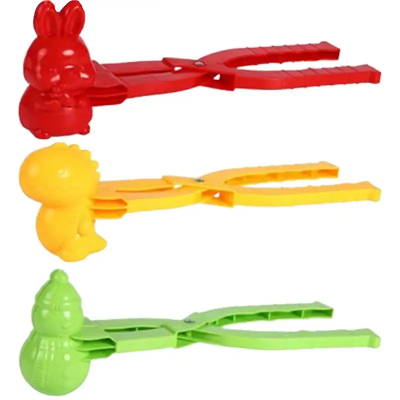 Coelhinho de natal dinossauro boneco de neve molde de arroz fabricante de bola de neve molde com alça brinquedos de neve de inverno bonito animal arroz shaper