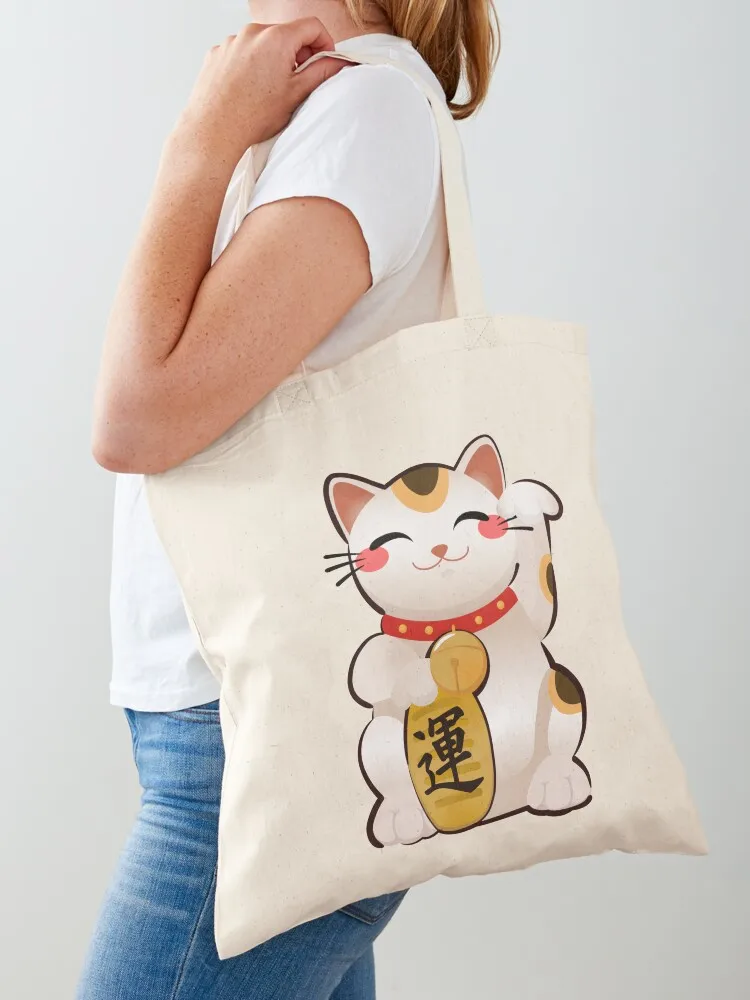 

Cute Maneki Neko Tote Bag shopper bags large size bags shopper bag women canvas Customizable tote bag
