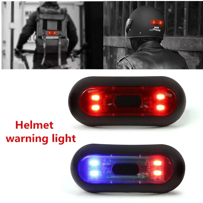 

LED Motorcycle Helmet Light, Bike Bicycle Rear Red Safety Light, Helmet Light, Warning Bike Tail Lights, Helmet Light for Night