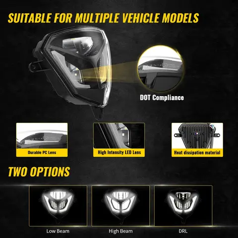 PowerZone Motorcycle LED Headlight Headlamp Head Light Supermoto Fairing For KTM EXC SXF MX Dirt Bike Enduro LED Headlight 10 best sales faro led beta - №10