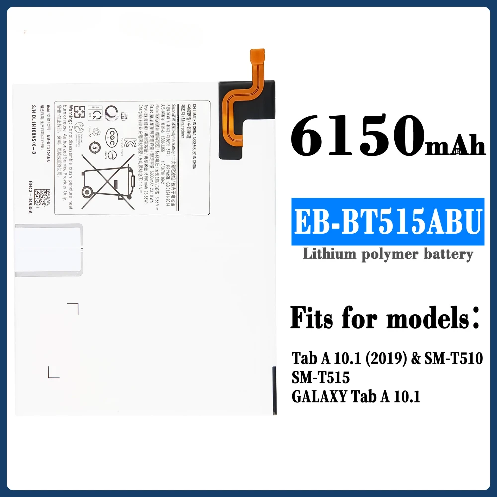 New EB-BT515ABU 6150mAh Replacement  Battery For Samsung Galaxy Tab A T510 Tablet batteria+Tools High quality compatibility