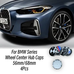 BMW Wheel Center Hub Caps 4Pcs 56mm/68mm Stickers Auto Dekoration Accessories for Performance E46 E90 E60 F30 M M1 M2 M3 M4 M5