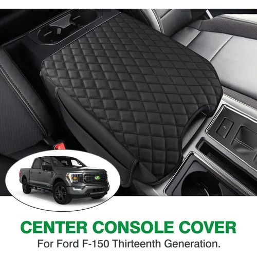 Imagen 2 del producto Funda para consola central 2015-2020 Ford F-150 F150, funda para reposabrazos, cojín, reposabrazos, caja de asiento, Protector con bolsillos, bolsa de almacenamiento