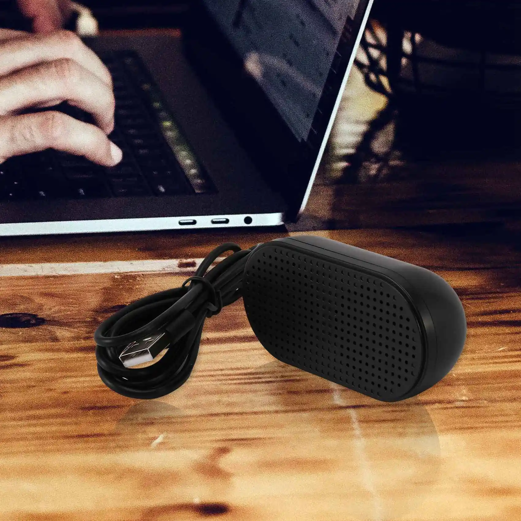 USB Speaker Portable Loudspeaker Powered Stereo Multimedia Speaker for Notebook Laptop PC(Black)