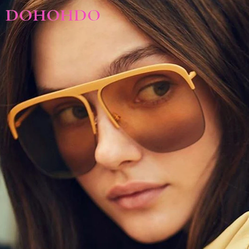 

Fashion Square Half Frame Women Sunglasses Trend Luxury Big Frame Men Sunglass Outdoor Driving Shade Eyewear Ladies Lentes UV400
