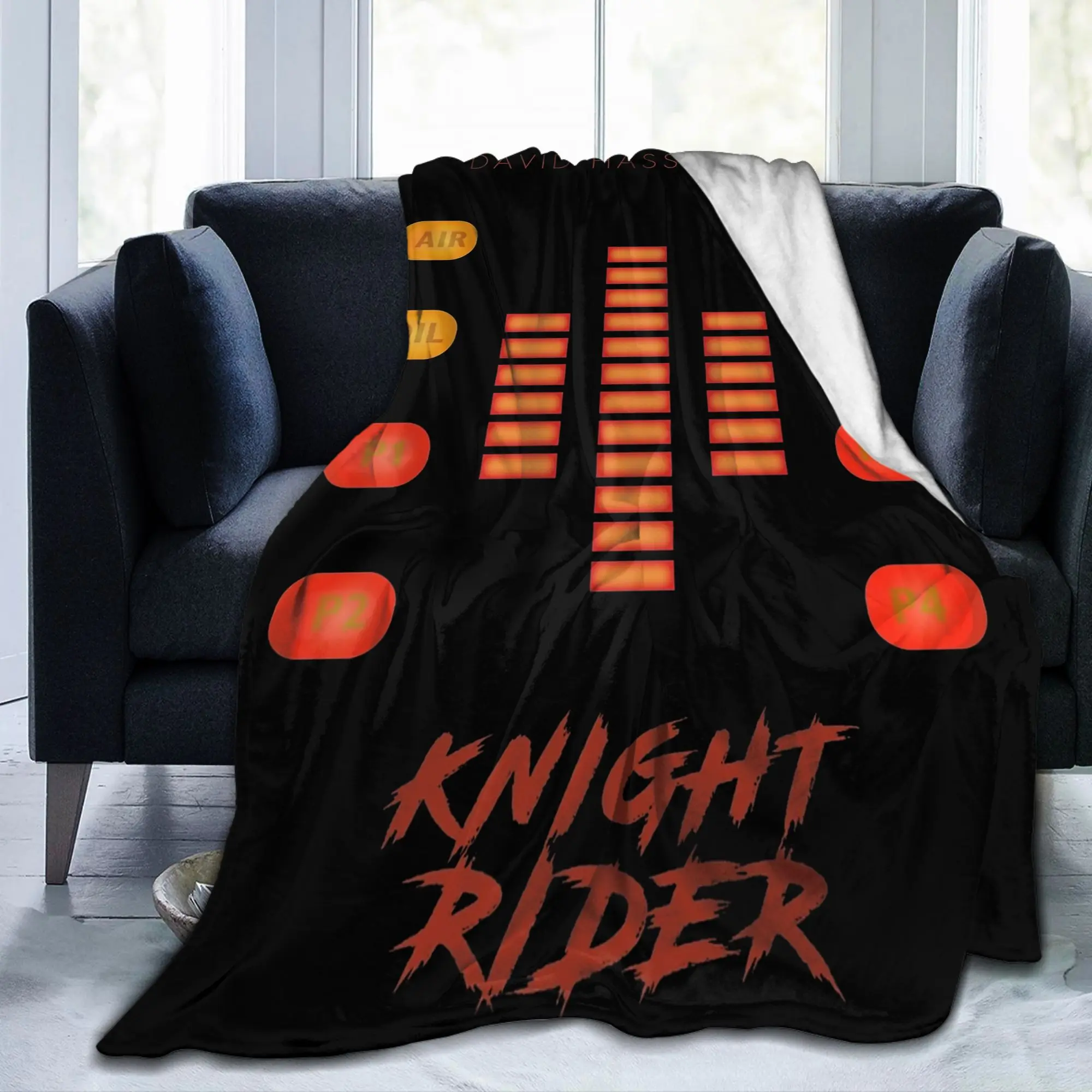 Knight Rider Kitt Control Movie Blankets Flannel Print Supercar 80s TV Show Portable Warm Throw Blanket for Couch