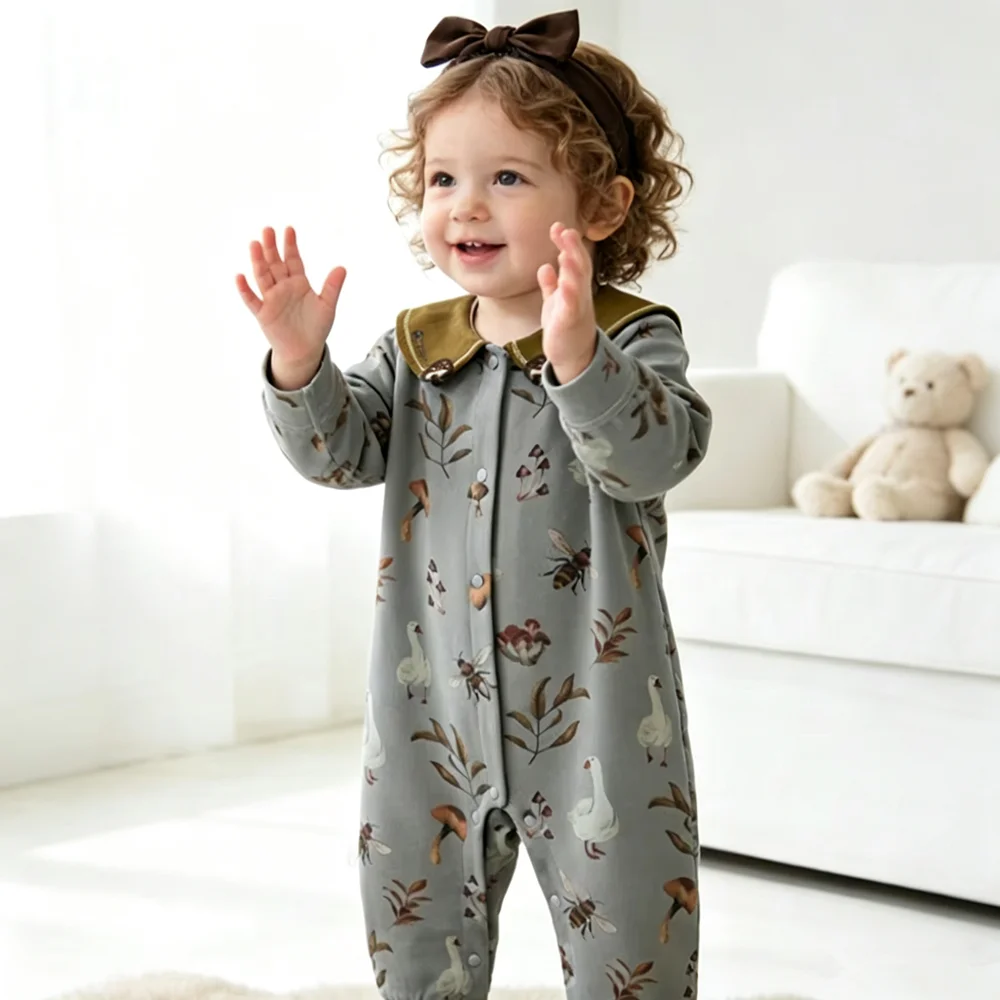 Baby Romper 100% Cotton Seamless Newborn Bodysuit Spring Autumn Soft Breathable Jumpsuit for Boys Girls Casual Daily Wear