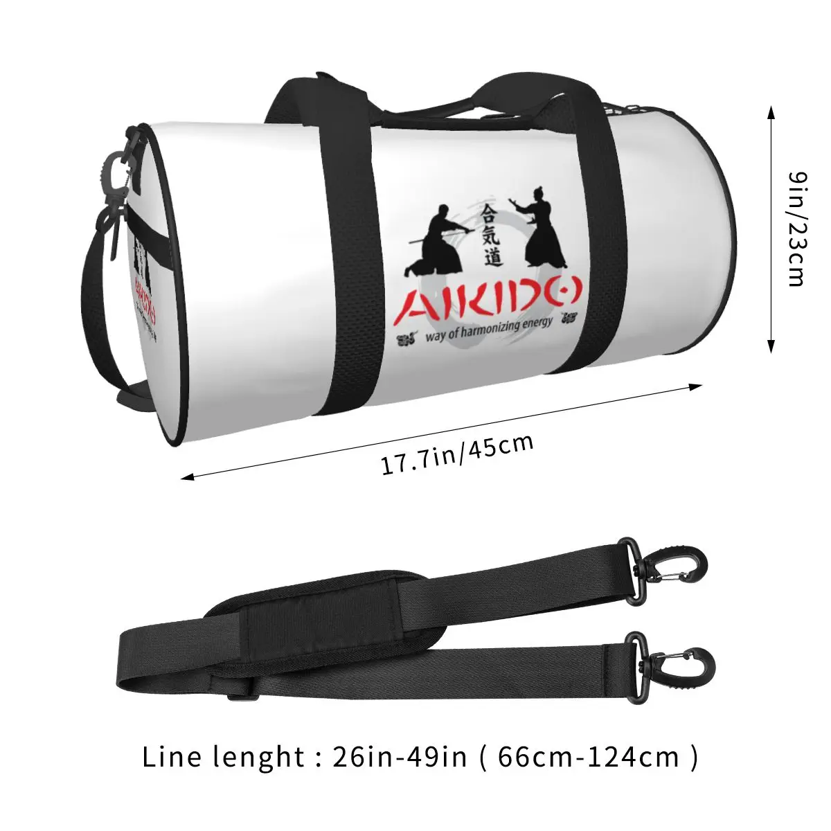 Aikido Practitioner Sporttasche Japanische Kampfsporttraining Sporttaschen Herren Fitnessstudio Zubehör Bunte Fitnesstasche Outdoor-Handtaschen