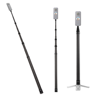 3 Meters Portable Selfie Stick Telescoping Selfie Stand Carbon Fiber 4 Sections with 1/4in Screw Compatible with INSTA360 X2/X3