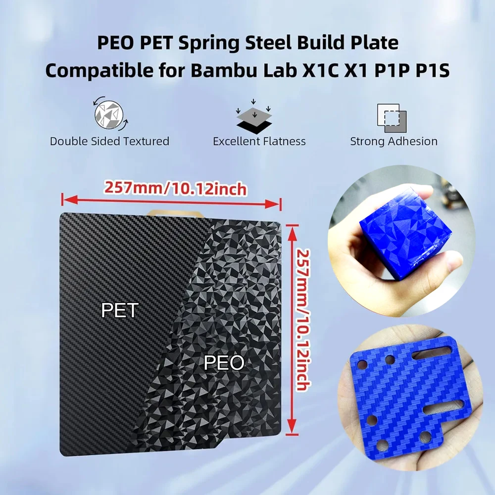 Build Plate for Bambu Lab Bambo X1C P1P A1 Bambulab P1S Plate 3D Printer Accessories Heated Bed PEI Sheet for Bambulab X1 Carbon