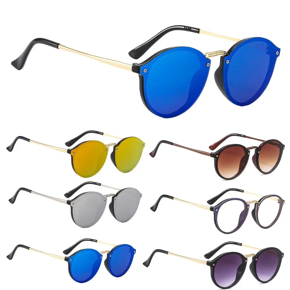 Fashion UV Protection Round Sun Glasses Colorful Large Frameworks Sun Protection Sun Glasses Shades 90s Glasses for Men Women
