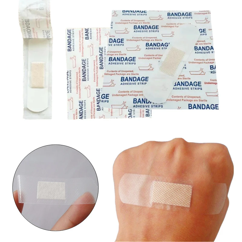 

50pcs/set Transparent Band Aid First Aid Strips Wound Plasters Waterproof Skin Patch for Adhesive Bandages Woundplast Tape