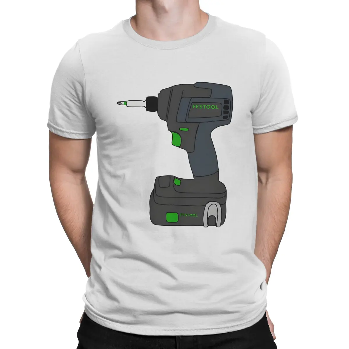 Cool Festool Cordless Impact Drill T-Shirts Men O Neck Cotton T Shirts Festool Short Sleeve Tee Shirt Printed Clothing