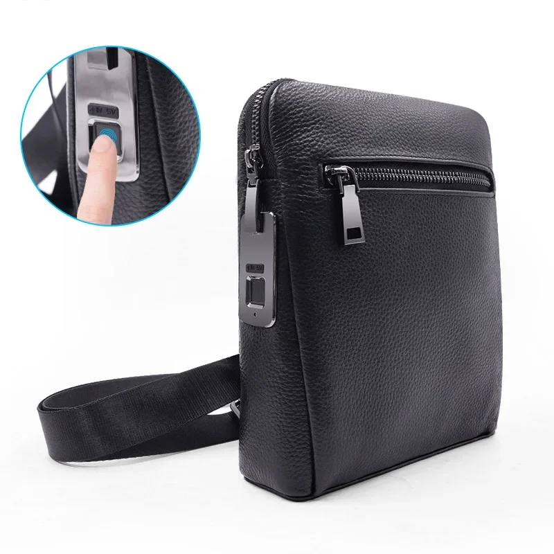 anti theft man mini shoulder crossbody bag fingerprint lock men women sling Crossbody Bag for men