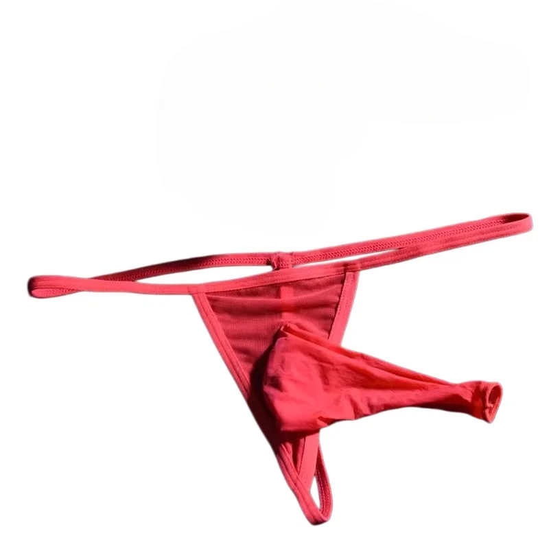 Sexy Men's G-String Thong T-Back Bikini Briefs Underwear Mesh Sissy Panties Closed Penis Sheath Extroic Sex Lingerie