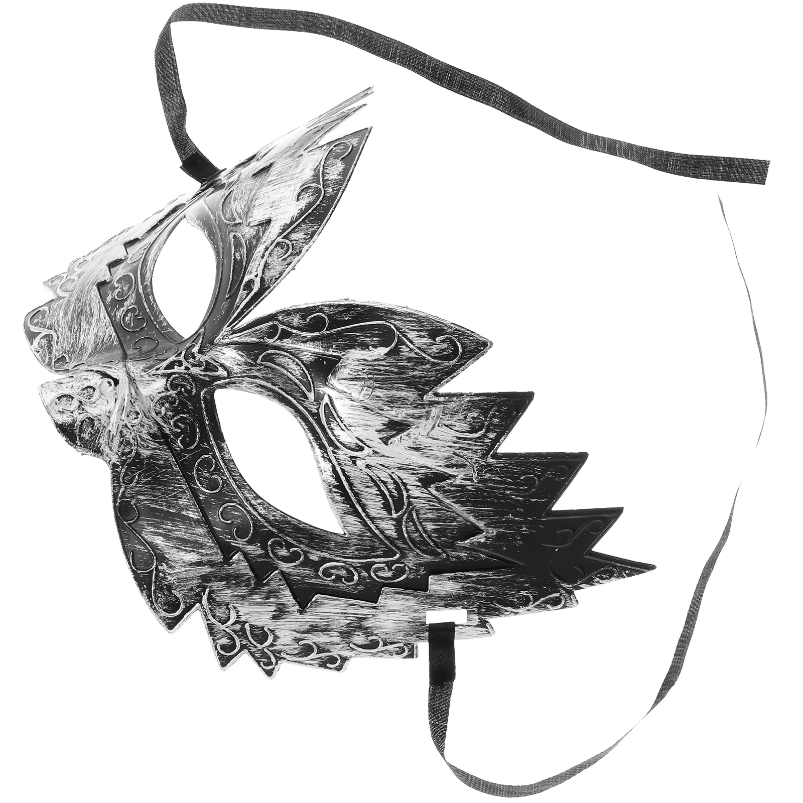 235x14 ซม.แฟชั่นฟันเลื่อยหน้ากากครึ่งหน้าพลาสติก Face Mask Performing Props PARTY Supplies (Golden)