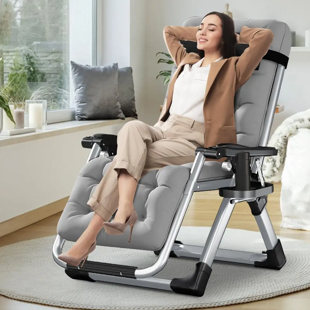 

Comfy Folding Chair, Folding Lounge Chair for Bedroom and Living Room, Folding Reclining Patio Chairs with Removable Cushion fo