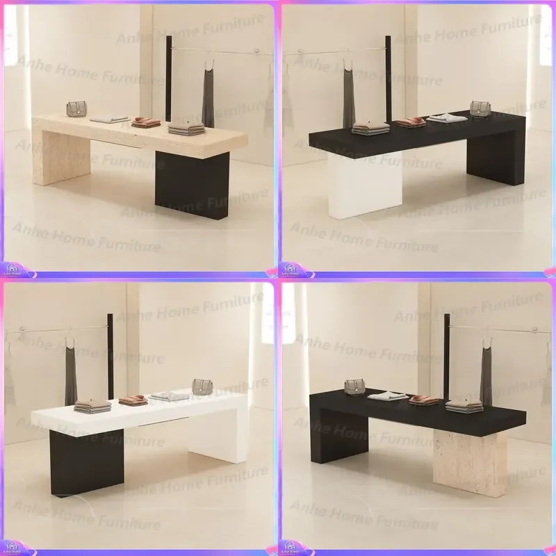 Luxury Island Display Cabinet for Clothing Store High End Retail Showcase Stand Modern Boutique Furniture Counter Table for