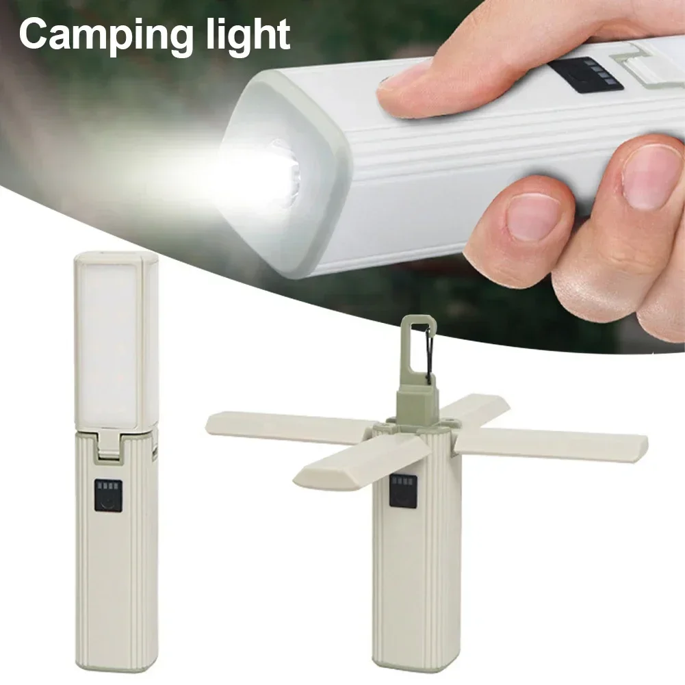 Portable USB Rechargeable Flashlight Folding Camping Lamp LED Camping Light Outdoor Multifunctional Tent Lamp