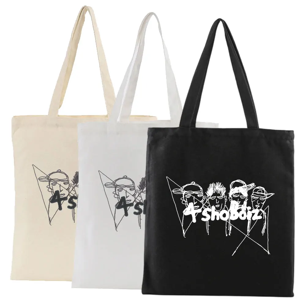 

Kpop LNGSHOT Album 4SHOBOIZ MIXTAPE Peripheral Printed Canvas Tote Bag Student Casual Women's Hand Bag Shoulder Bag