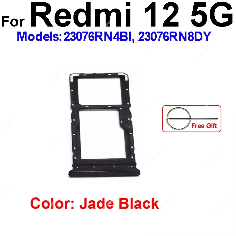 Sim Card Tray SIM Card Slot For Xiaomi Redmi 12 12C 5G Sim Card Reader Holder Flex Ribbon Cable Repair Replacement Parts