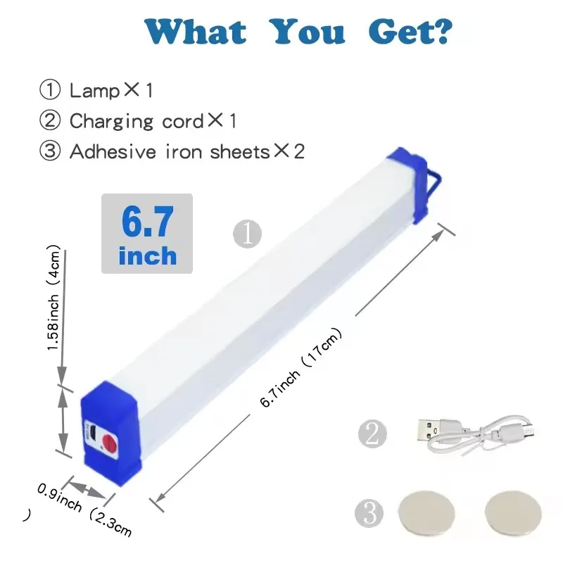 LED أنبوب مصباح قابل لإعادة الشحن USB 5 فولت ضوء الطوارئ التخييم المغناطيسي الإضاءة المحمولة السوق الليلي في الهواء الطلق مركبة الشريط الصلب