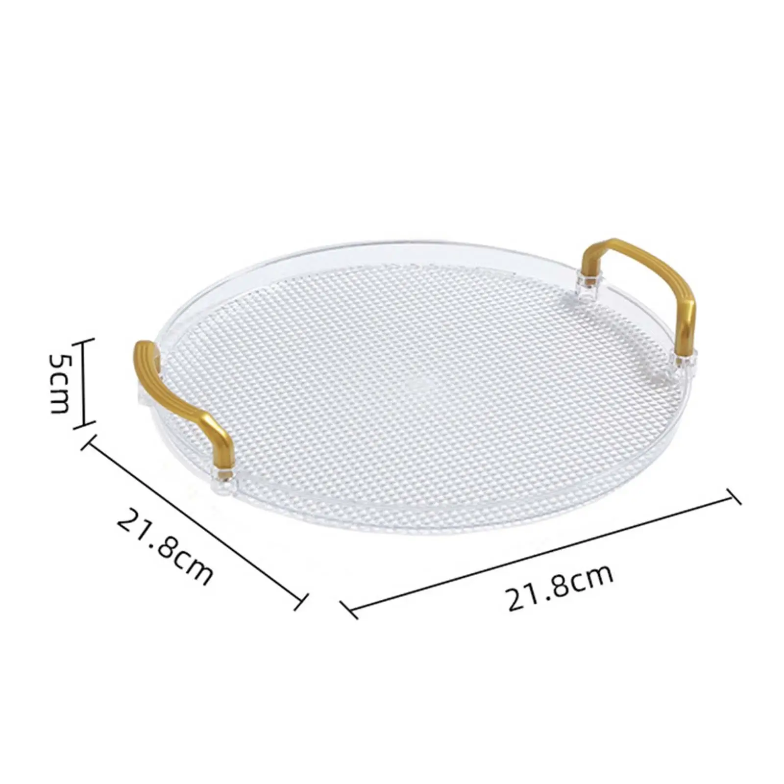 Elegant Serving Platter with Handles Round Mirror Tray for Bathroom Perfume Jewelry Tea Light Organizer