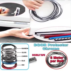 6M Car Door Chrome Moulding Trim Strip Scratch Guard Protector Cover Strip for Car Door Edge Air Outlet Door Hood Trunk Bumper