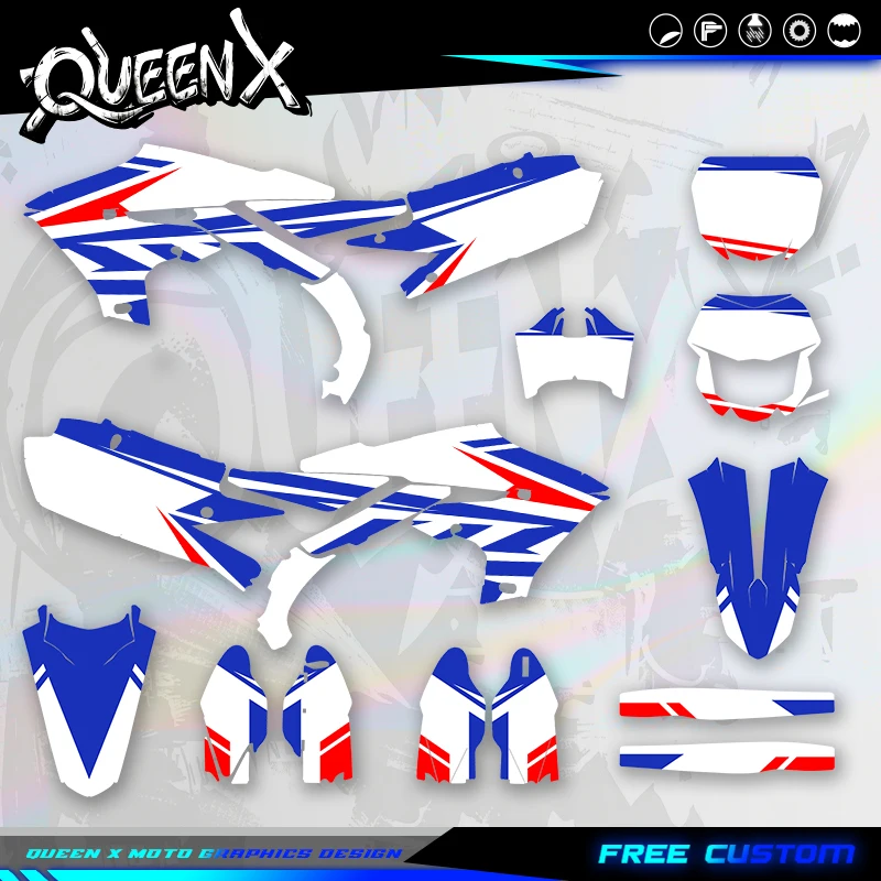 QUEEN X MOTO For YAMAHA YZF250 2019-2023 YZF450 2018-2022 WRF450 2019-2022 WRF250 2020-2023 Motorcycle Decal Sticker 004