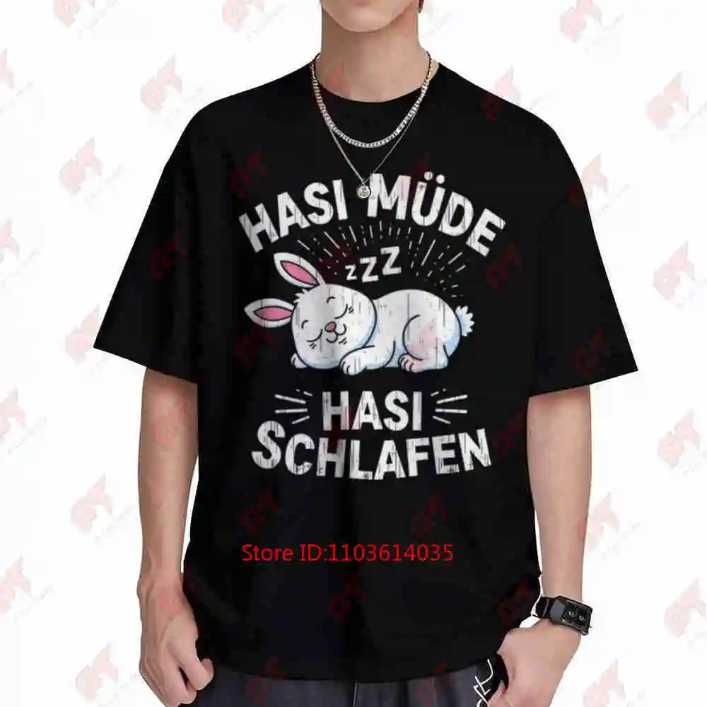 Rabbit Hasi Tired Sleep Long Sleeper Short Sleeve Tee 100% Cotton T-Shirt
