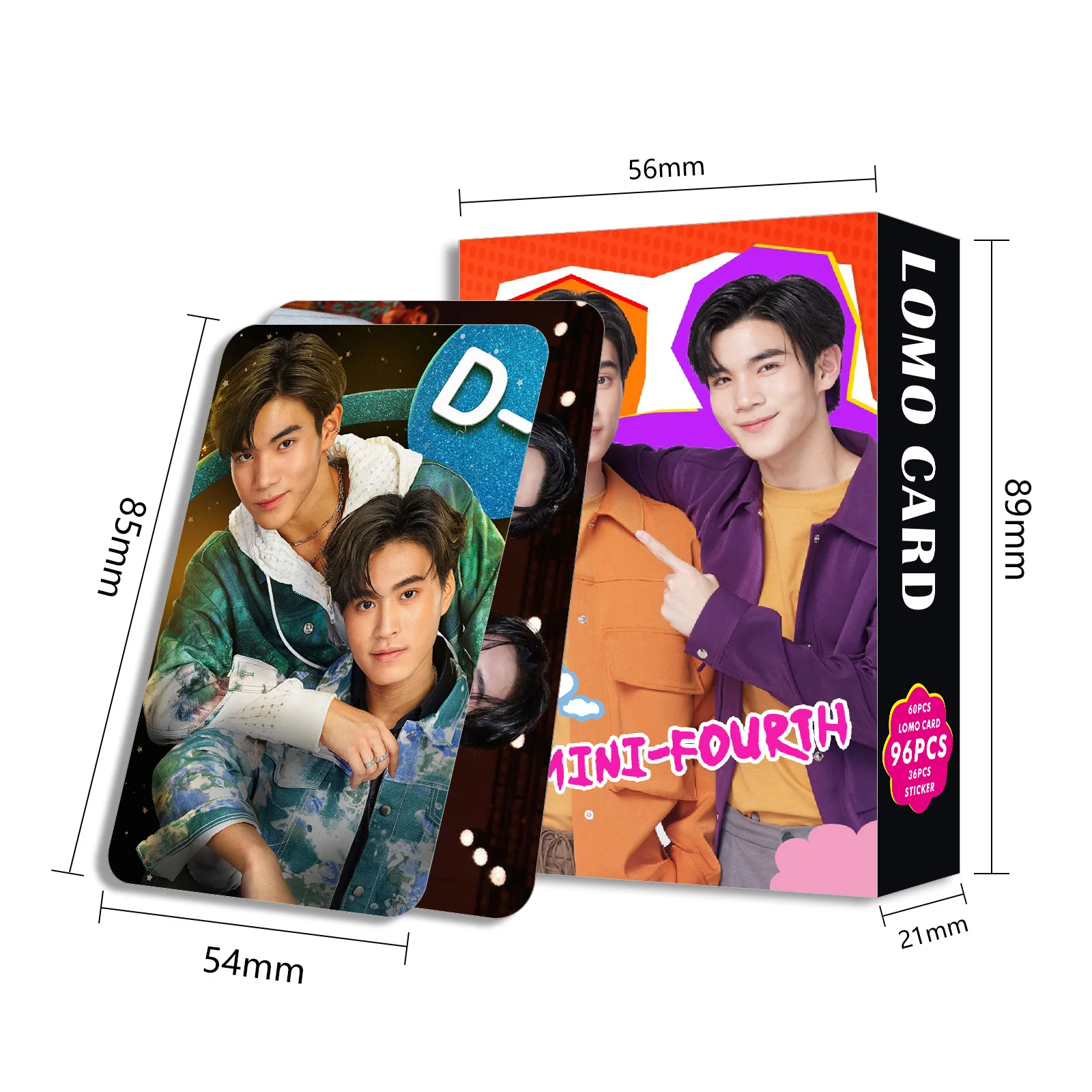 96 Pcs/Set Thai Star GEMINIFOURTH Laser Lomo Card Gemini and Fourth Figure Mini Postcard HD Photocard Stickers Cosplay Gift