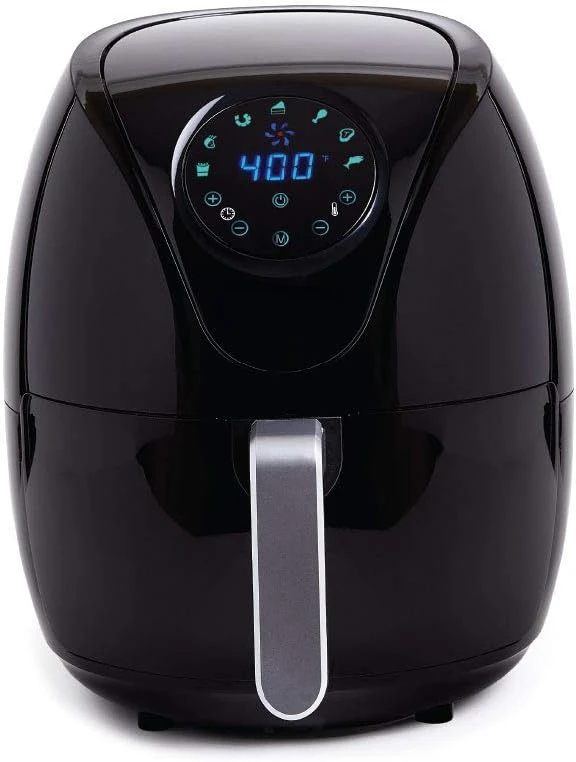 

Air Fryer 7 QT Maxx Classic, Extra Hot Air Fry, Cook, Crisp, Broil, Roast, Bake, High Gloss Finish, Black (7 Quart) (HF-196DT)