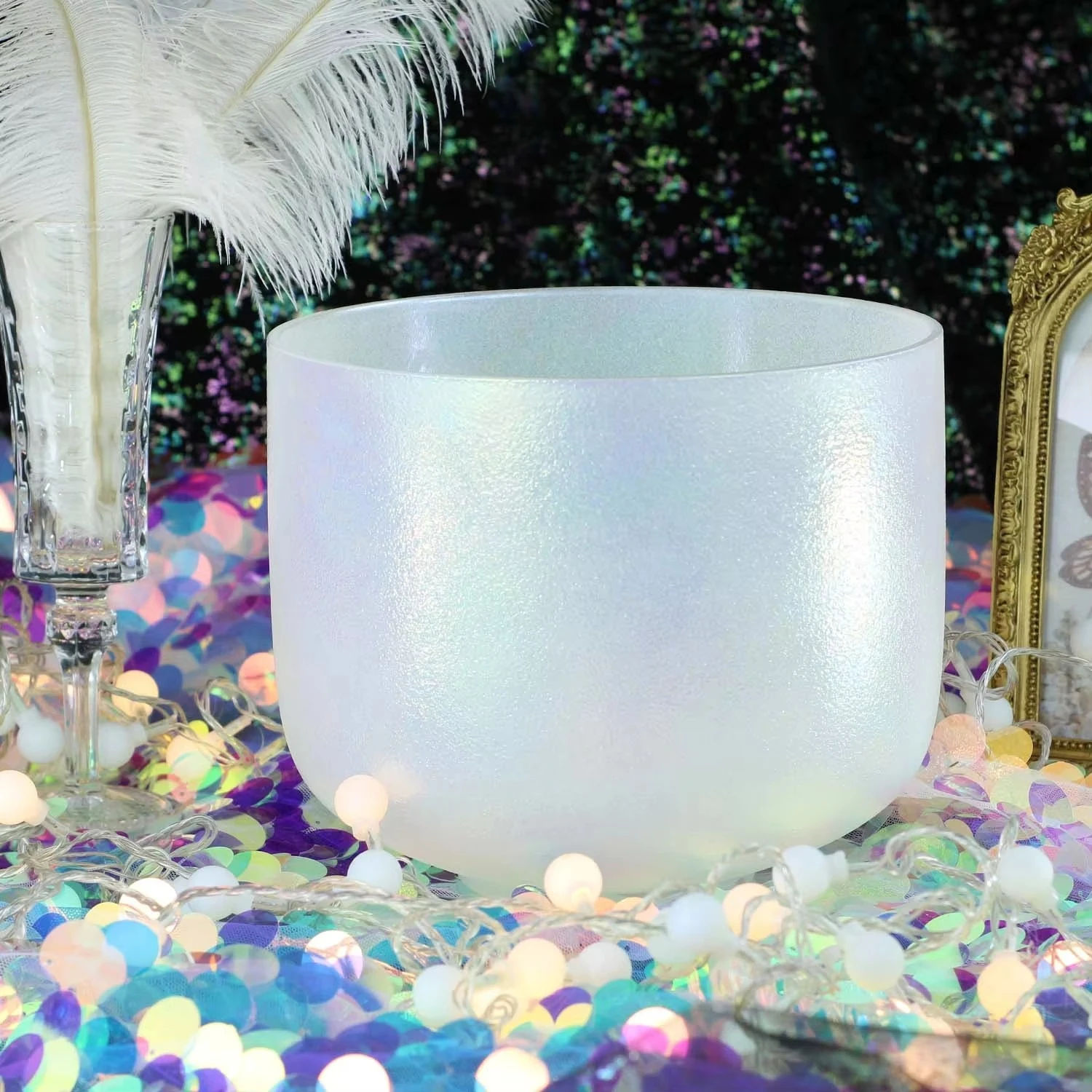 Moonstone Crystal Singing Bowl Yoga Stress Reduction Percussion Healing Singing Bowl Chanting Bowl