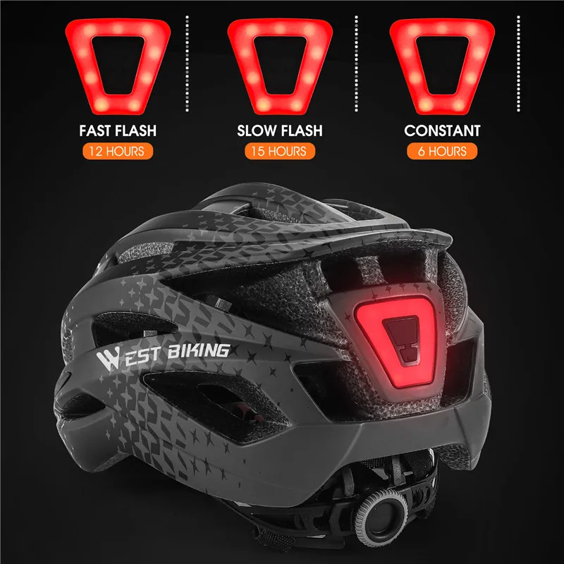 WEST BIKING Bicycle Helmet Tail Light Type-C Charging Light Only Suitable for This Brand of Helmet Road Helmet Cycling Equipment