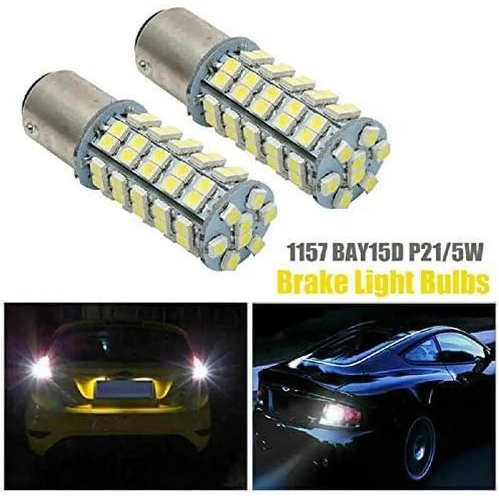 2 قطعة LED الفرامل مصابيح كهربائية ماركر لمبة أضواء لوحة ترخيص بدوره إشارات 68SMD-3528 العالمي ل 1156 لمبات لأضواء خلفية