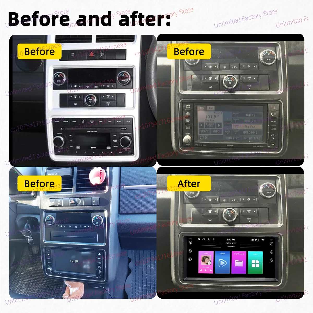 For Dodge Journey 2008-2011 Carplay Radio Stereo Head Unit 1 Din 7" Screen Android Car Multimedia GPS Navigation Autoradio view 2