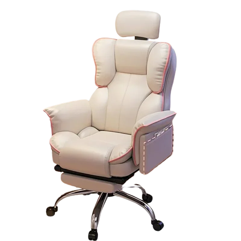 

Cream Gaming Gaming Chairs Stretch Leather Office Relaxing Recliner Gaming Relax Reclining Armchairs Entrance Hall New