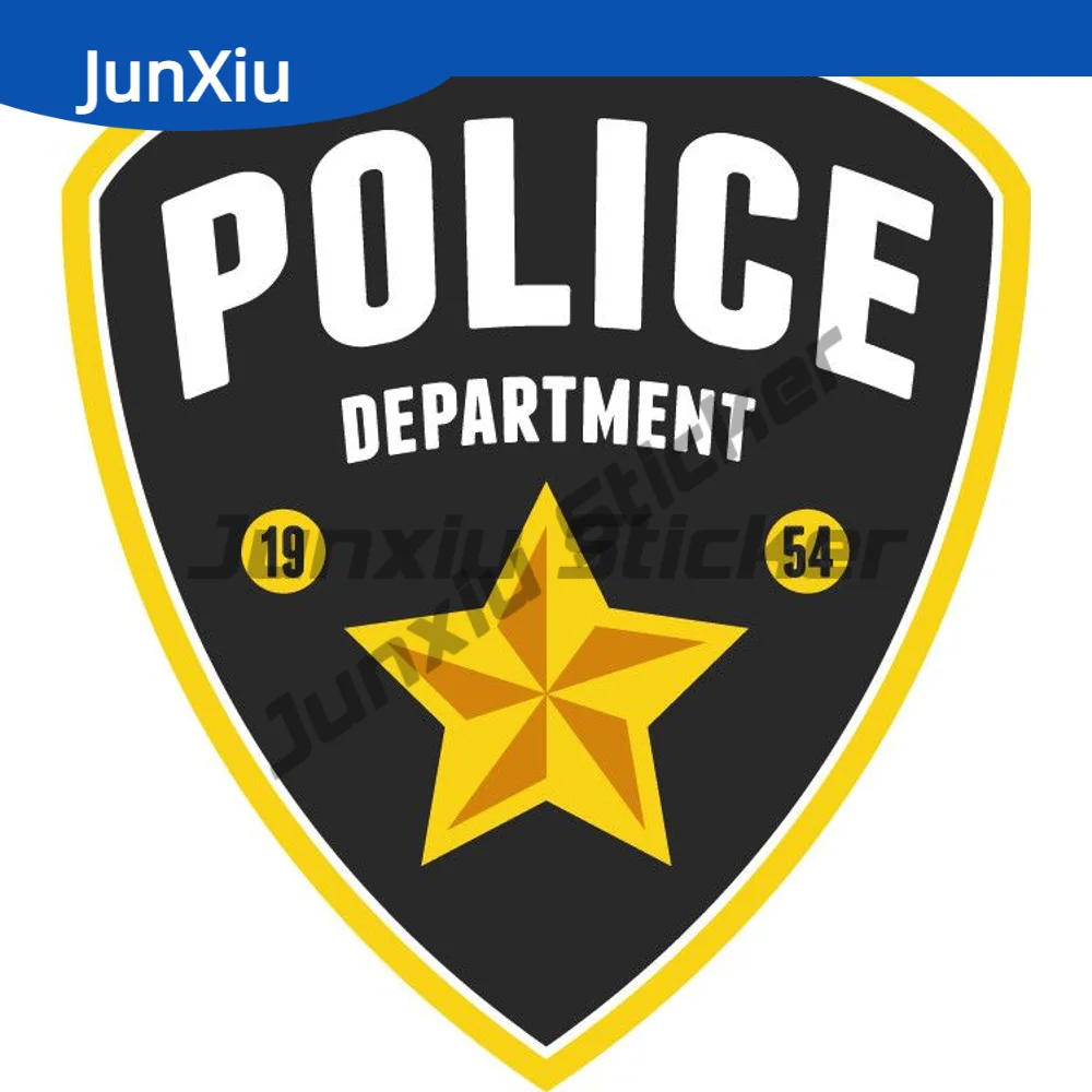 

Police Department Star Emblem Sign Sticker Car Bumper Exterior Decal Accessories Waterproof Scratch-proof Decoration