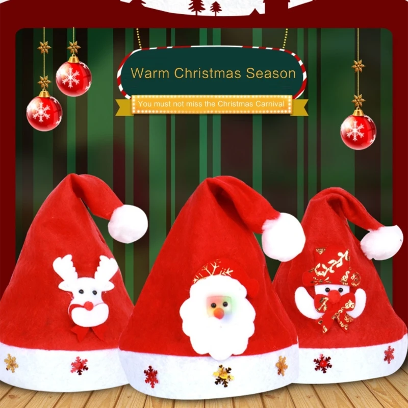 Kerstfeesthoed Bobble Kerstmuts Feesthuisdecoratie Kerstmankostuum Dropsale