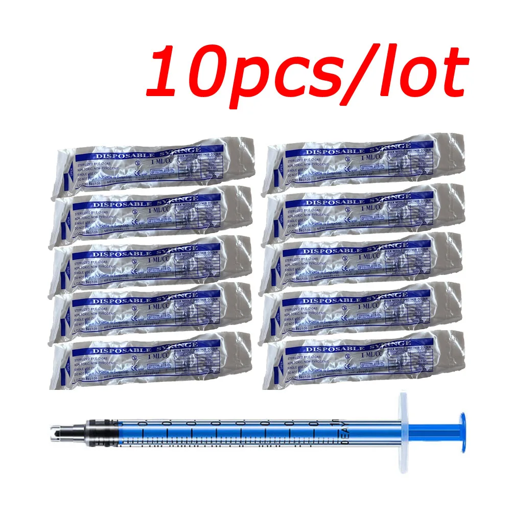 1mL Plastic Hydroponics 10pcs Analyze Disposable Measuring Nutrient Small Syringe For Oil Or Glue Applicator Measuring Syringe